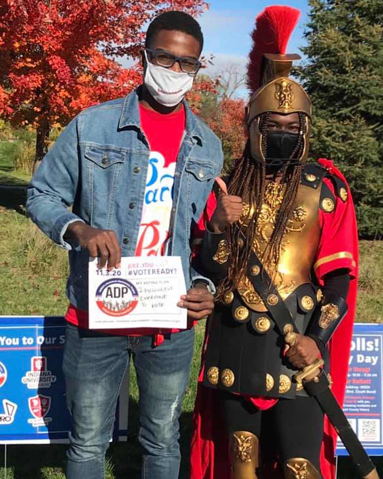 IUSB students participating in party at the polls