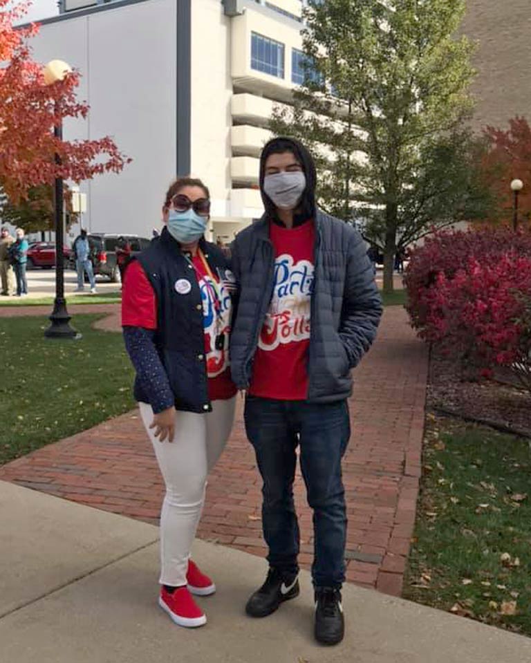 IUSB students participating in party at the polls