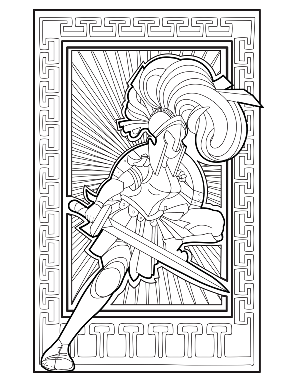 Female Titus Mascot Coloring Book Page