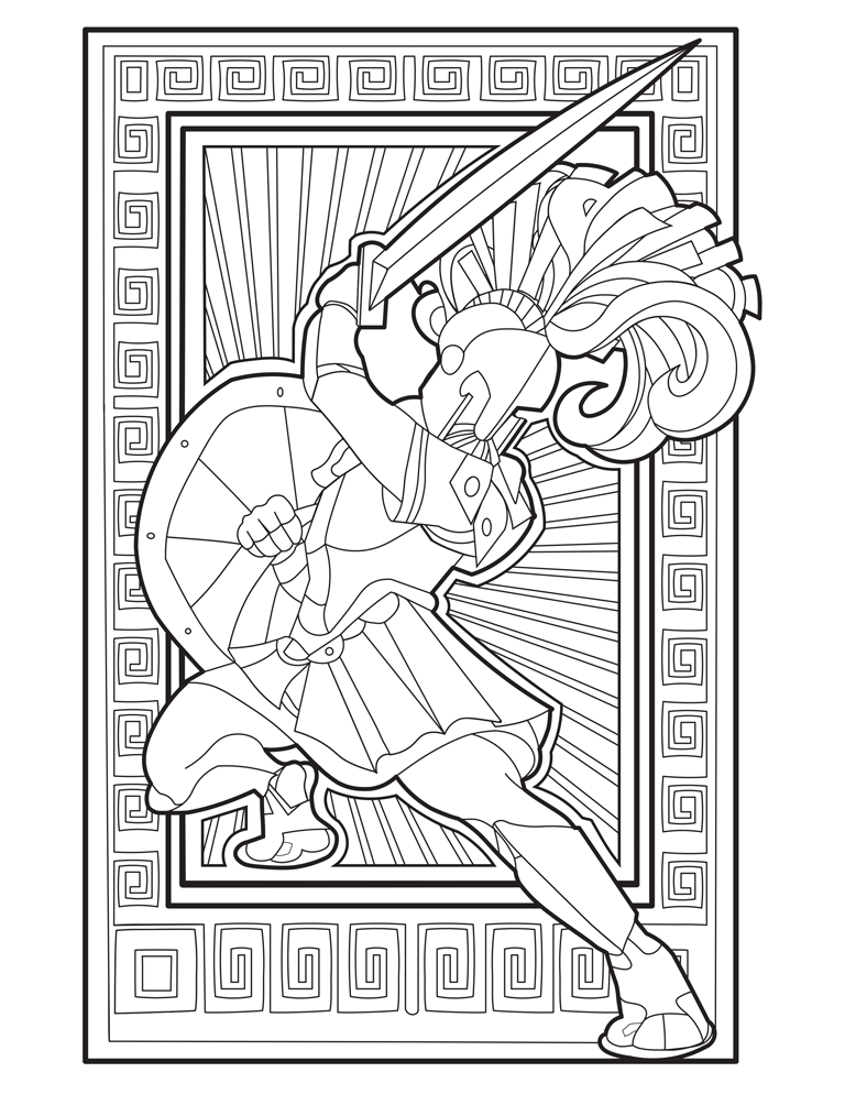 Male Titus mascot coloring book page
